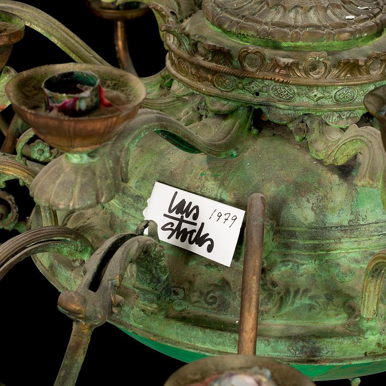 LARS STOCKS, chandelier / sculpture, signed and dated 1979 on label.