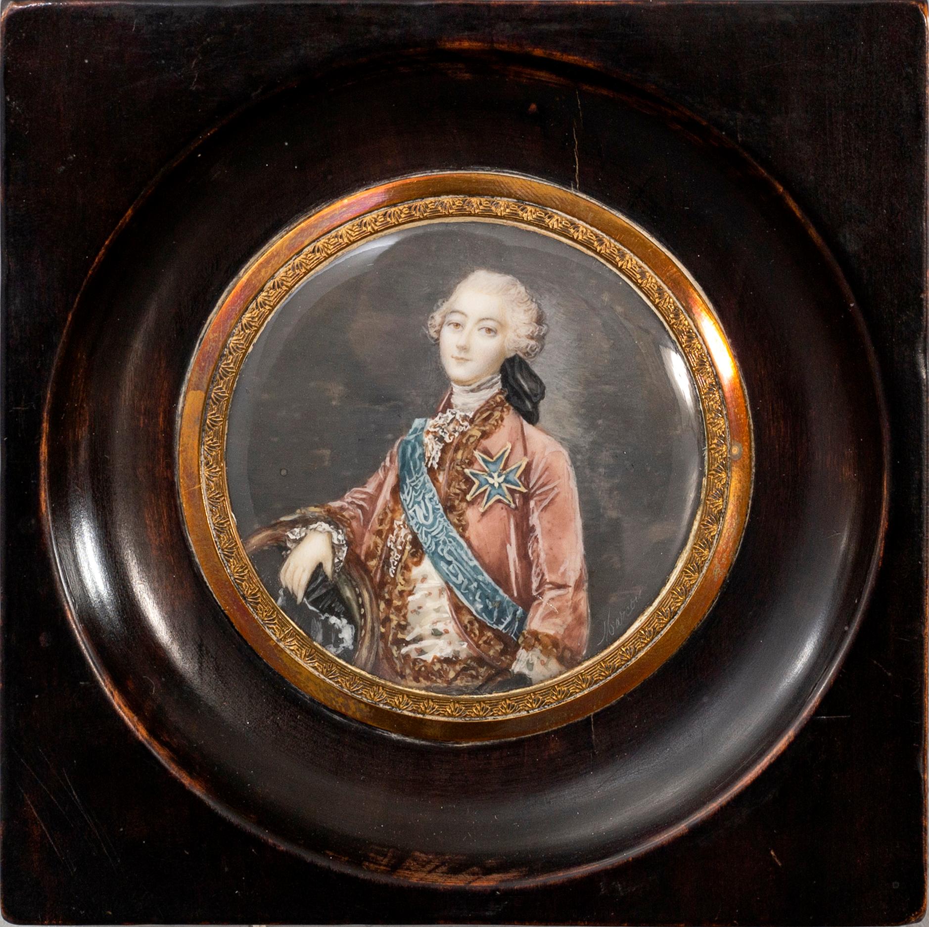 MINIATYRMÅLNING, gouache, 1800-tal, efter Jean-Michel Moreaus,