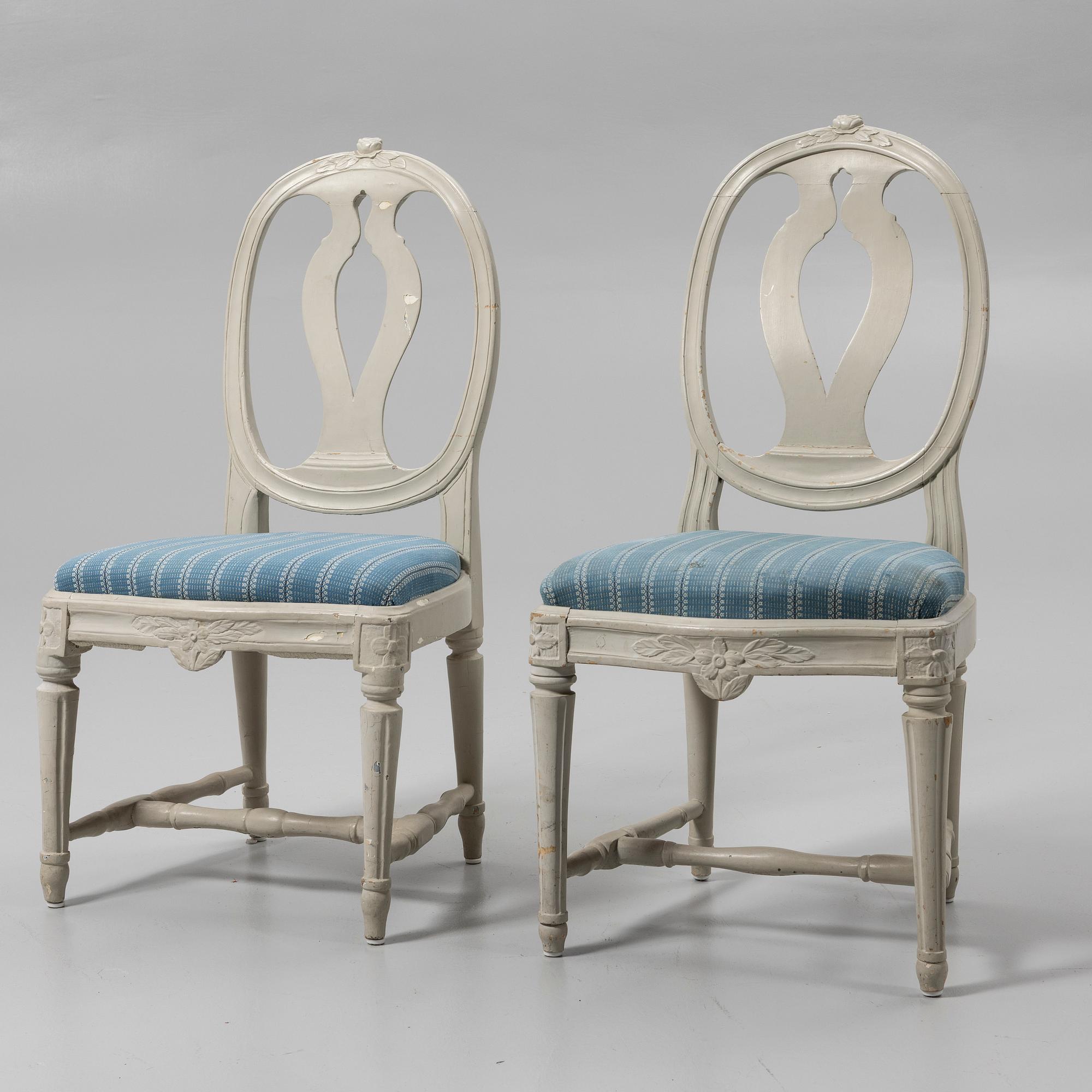 Chairs, a pair, attributed to Johan Erik Höglander (master in Stockholm 1777-1813), Gustavian.