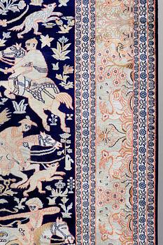 A RUG, Figural silke Kashmir, ca 263 x 179 cm.