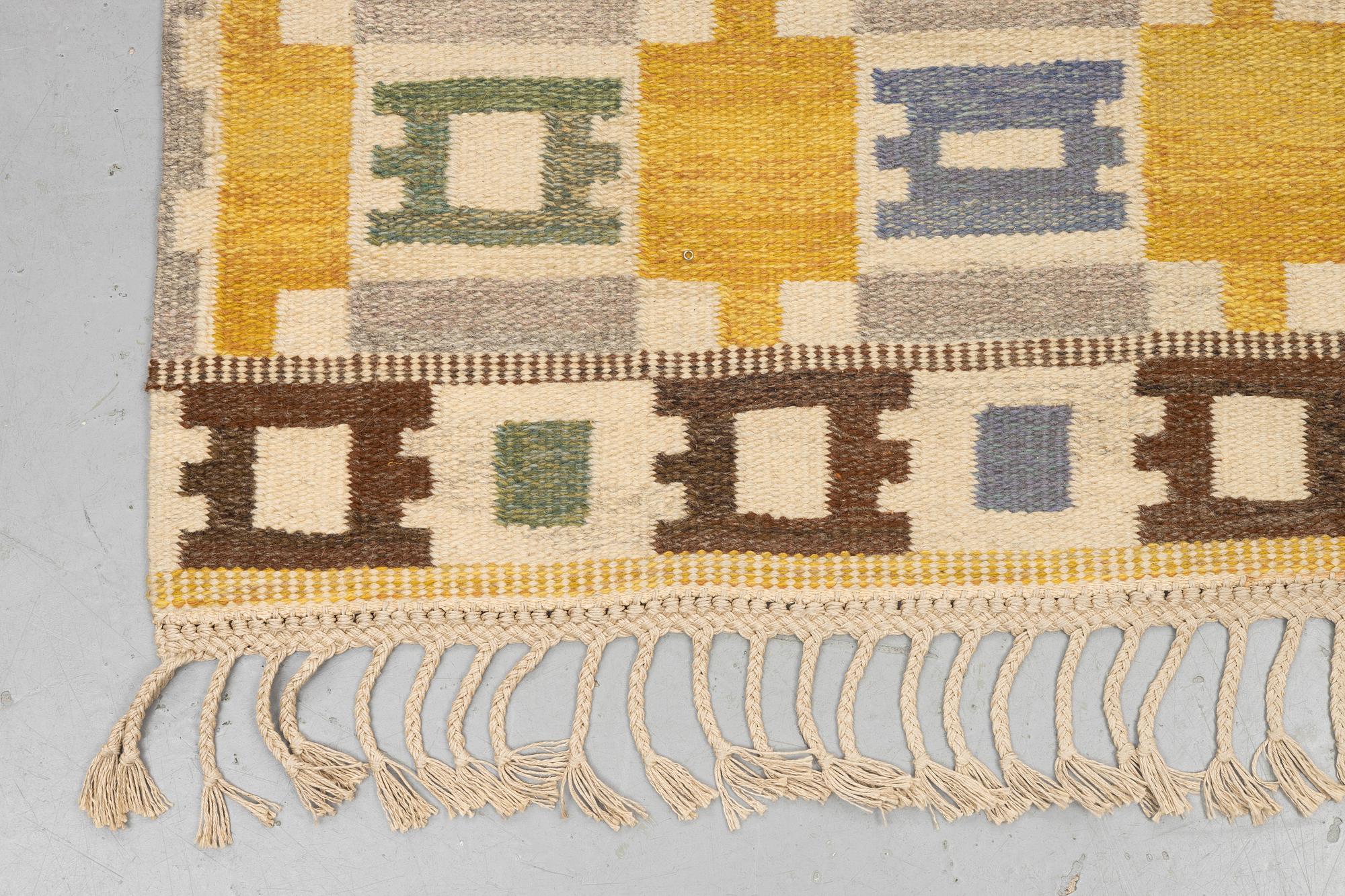 Ingrid Dessau, a carpet,"Vintergäck", flat weave, ca 247,5 x 143,5 cm, unsigned.