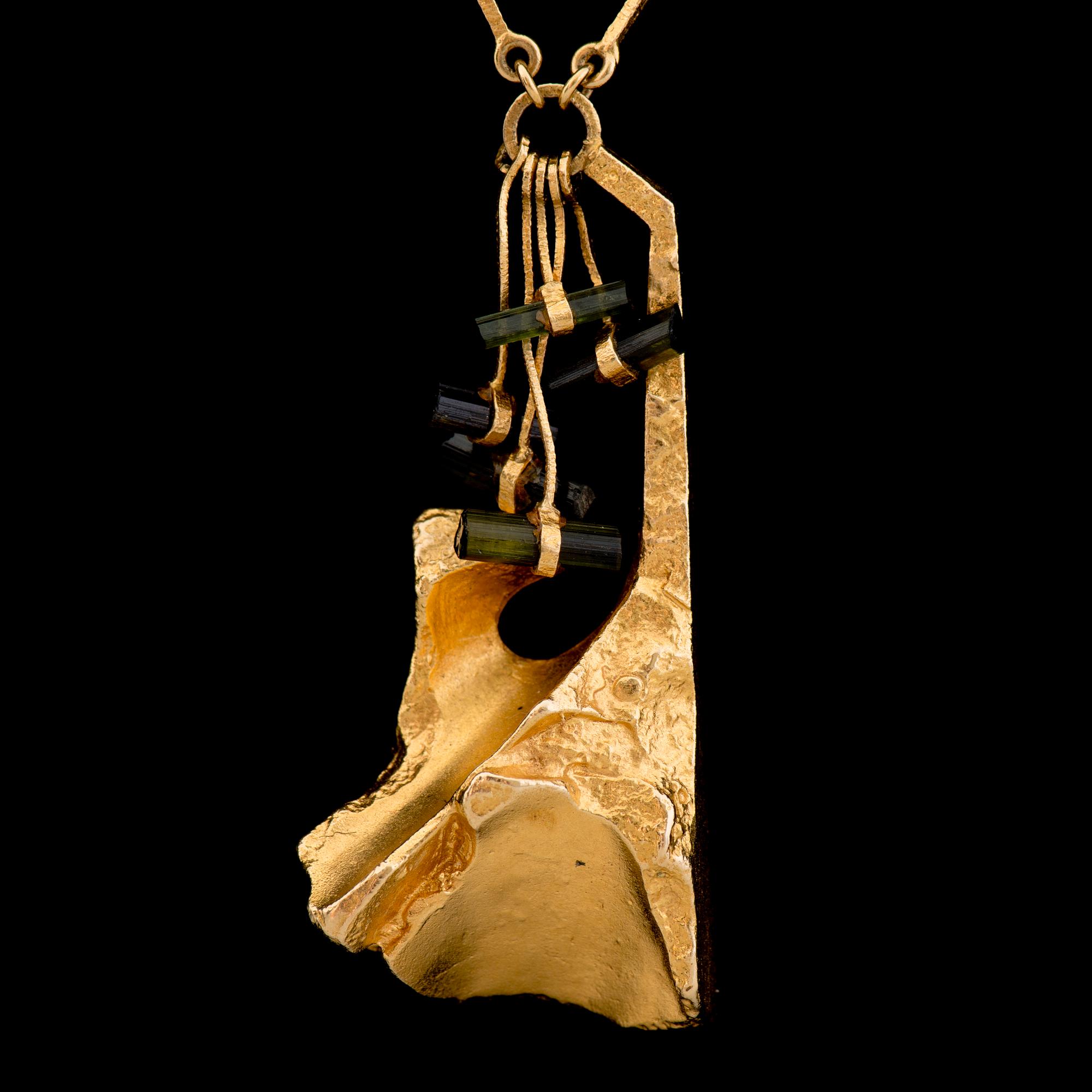 Björn Weckström, COLLIER, "Semiramis", turmaliner, 18K guld. Lapponia 1970-tal.