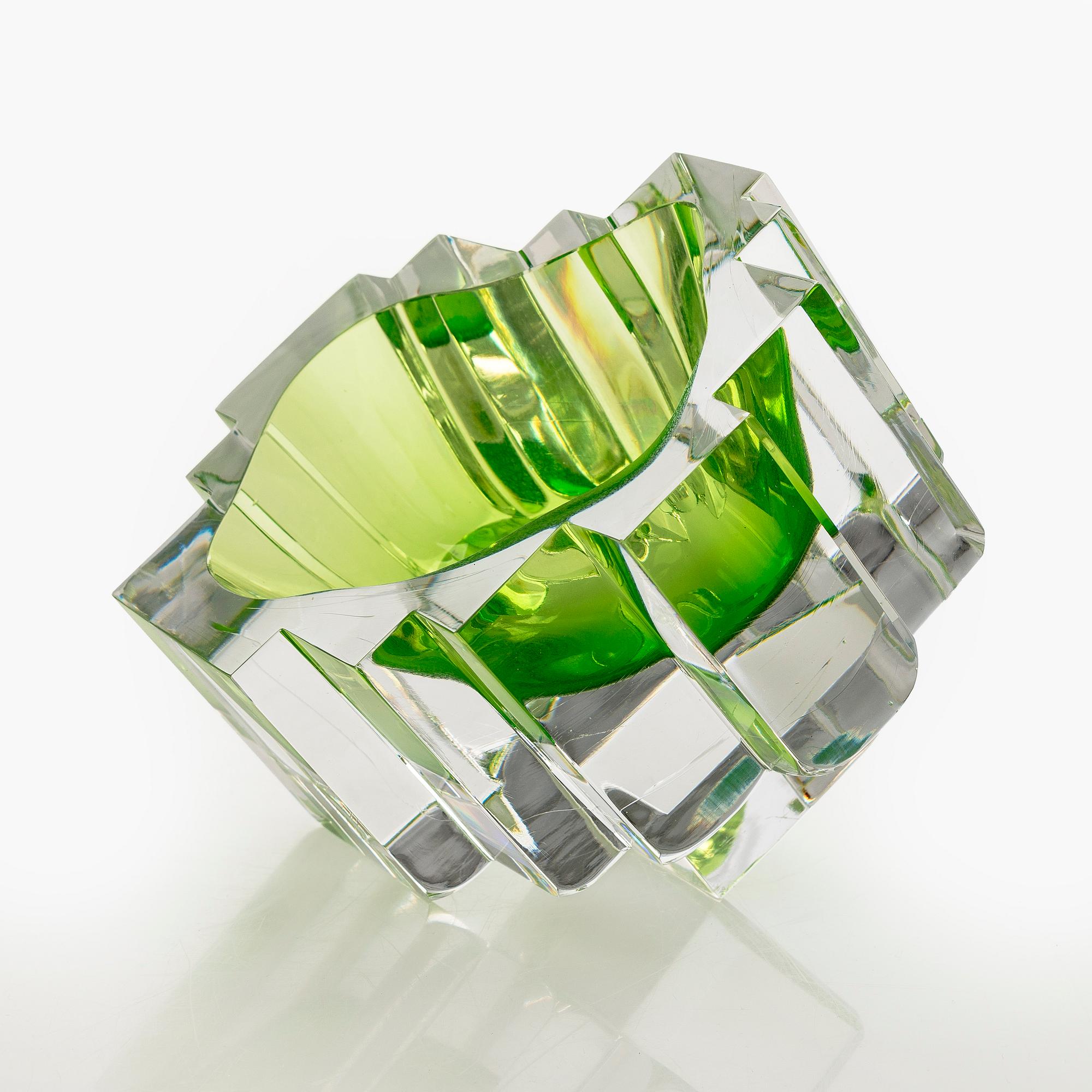 Helena Tynell, skulptur, "Castello", signerad Helena Tynell Riihimäen Lasi Oy.