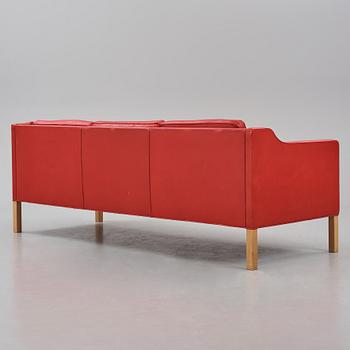 Børge Mogensen, a leather upholstered three-seated sofa, Fredericia Furniture, Denmark.