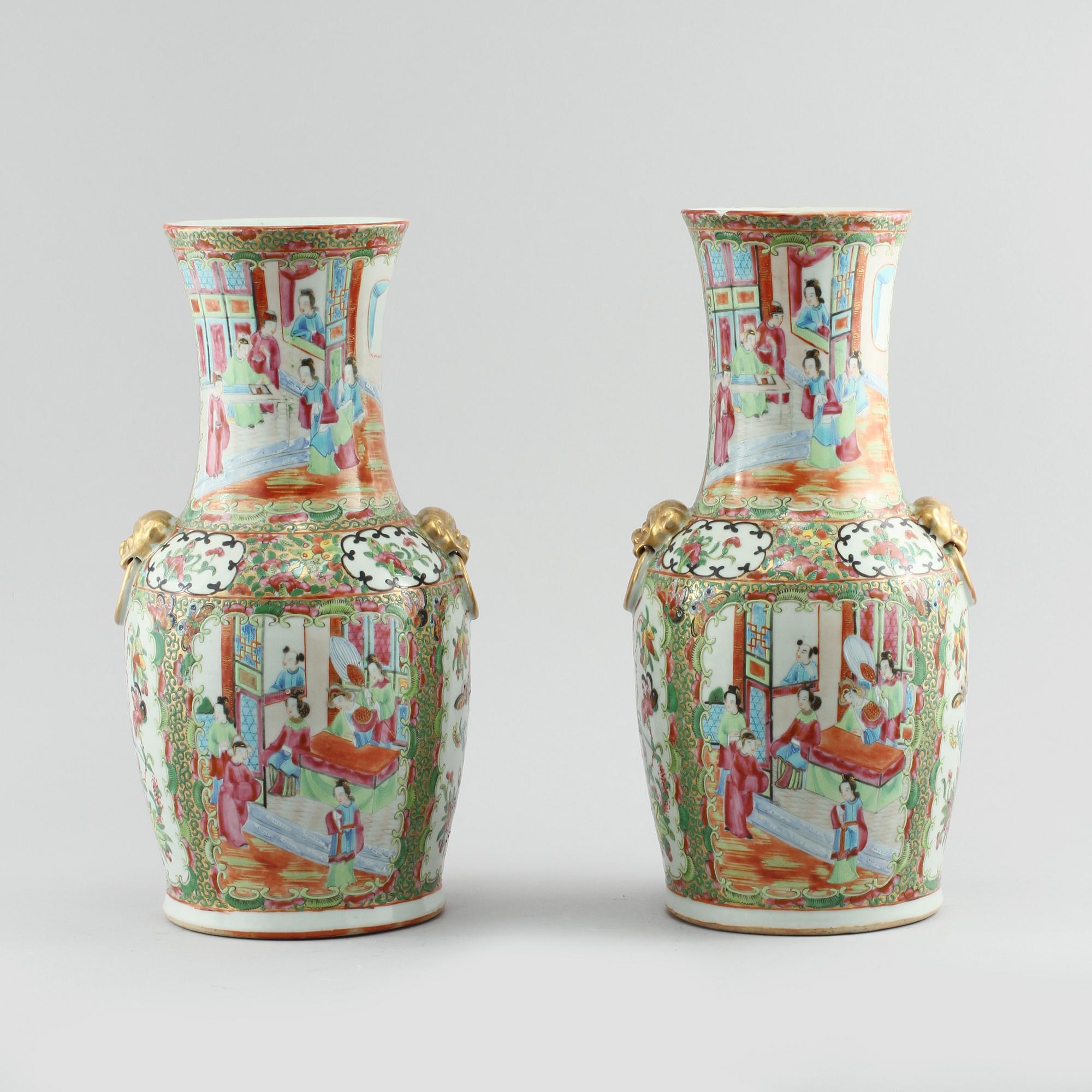 VASER, ett par, porslin, Kina, 1800-tal.
