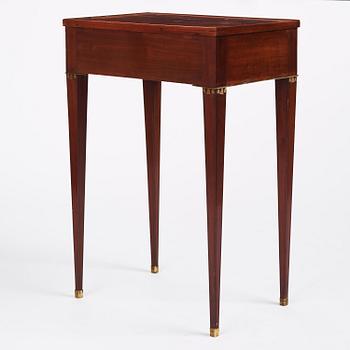 A late Gustavian mahogany table, late 18th century.