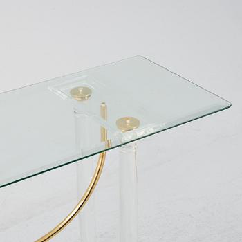 A glass console table, probably Italy.