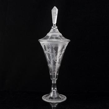 Edvin Ollers, a glass cup, Elme glasbruk, Sweden, 1932.