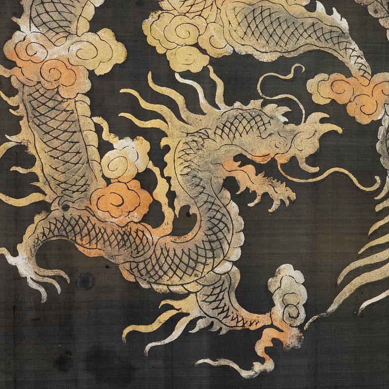 Antique silk texile, China, Qing dynasty, 19th century.