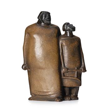 Åke Holm, "Saul and David", a stoneware sculpture, Höganäs, Sweden 1960s.