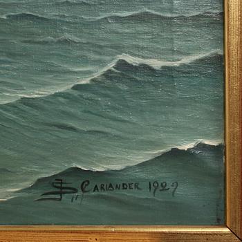 OKÄND KONSTNÄR, olja på duk, sign J S Carlander, dat 1929.