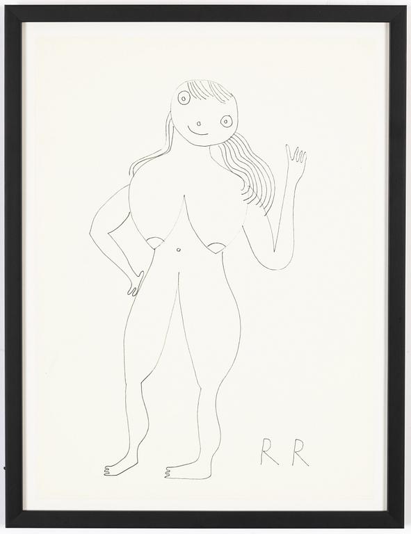 Roger Risberg, indian ink drawing, signed. Executed in 2008.