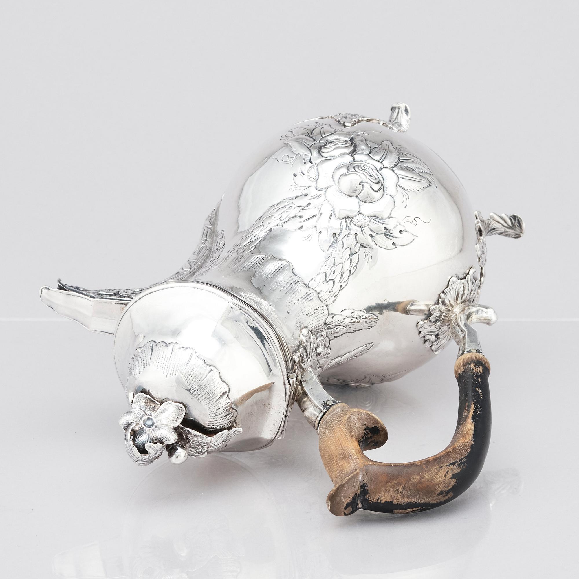 A Swedish 18th century silver coffee-pot, marks of Olof Löfvander the elder, Luleå 1773.