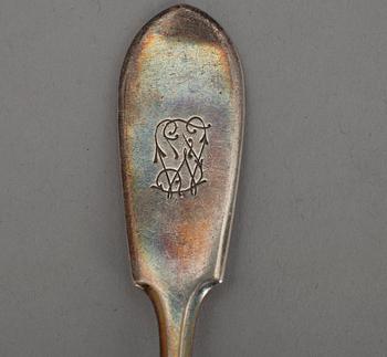 TESKEDAR, 9 st, 813 silver. Stämplad A.R. Wiborg 1897. Vikt 185 g.