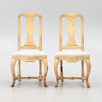 A pair of Swedish rococo chairs, Stockholm, later part 18th century.