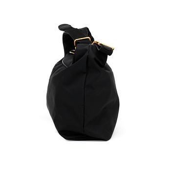 MOSCHINO, a black shoulder bag.