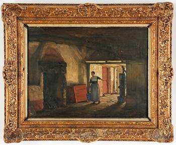 OKÄND KONSTNÄR, olja på duk, otydligt signerad, omkring 1900.
