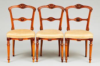 45. A SET OF THREE CHAIRS.