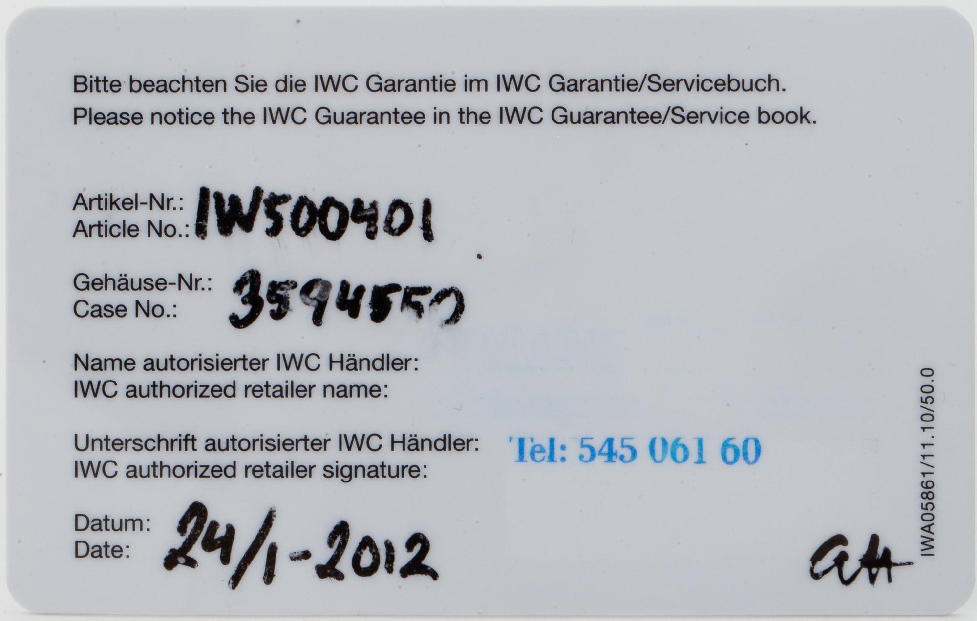 IWC, Schaffhausen, Big Pilot´s Watch, wristwatch, 46 mm.