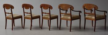 STOLAR, 5 stycken, Karl Johan stil, 1900-talets början.