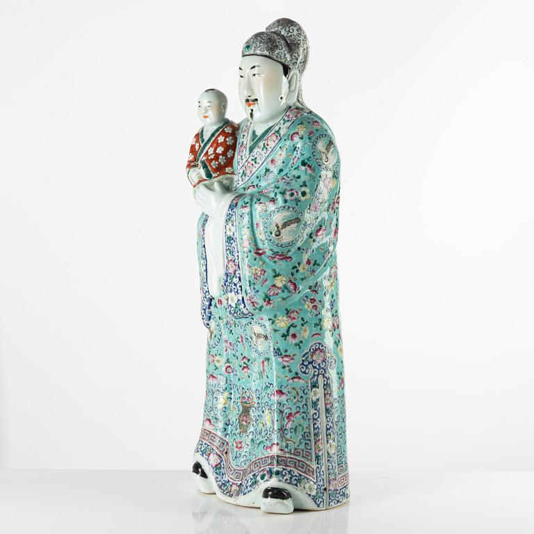 A large famille rose porcelain figure, China, 20th century.