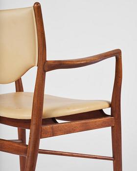 Finn Juhl, a set of six chairs and a pair of armchairs, model "Bo-63" and "Bo-72", Bovirke, Denmark, 1940s-50s.