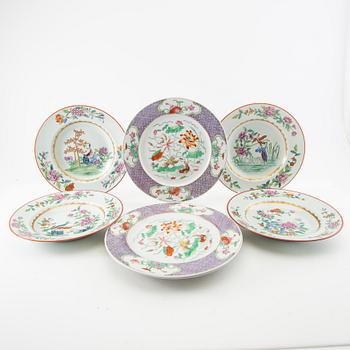Plates 4+3 pcs China 20th century porcelain.