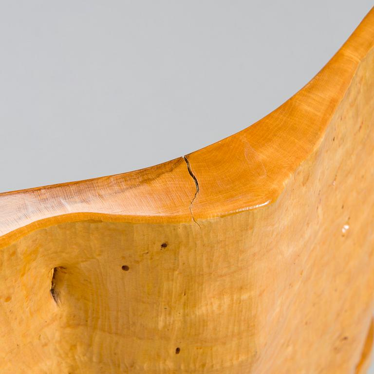 Mauri Haapiainen, a late 20th century masur birch chair and stool.