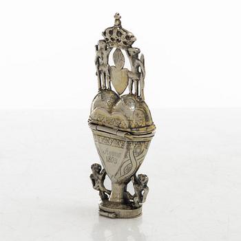 Scent box, silver, probably Denmark, dated 1803.