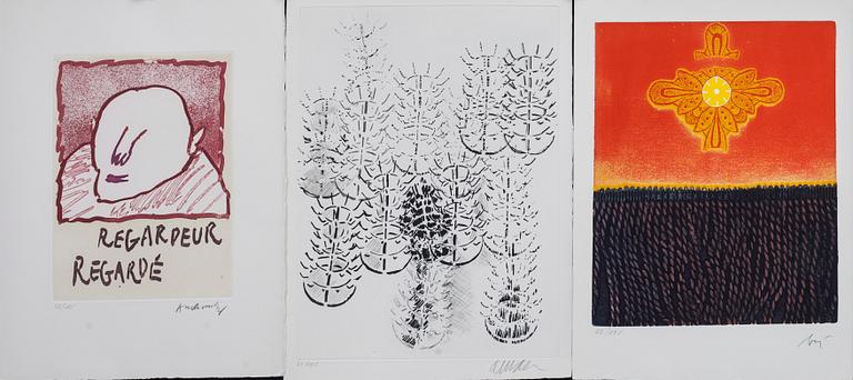 ETSNINGAR, 6 st. Alechinsky, Arman, Baj, Bryen, Hausmann och Richter, signerade och numrerade 62/125.