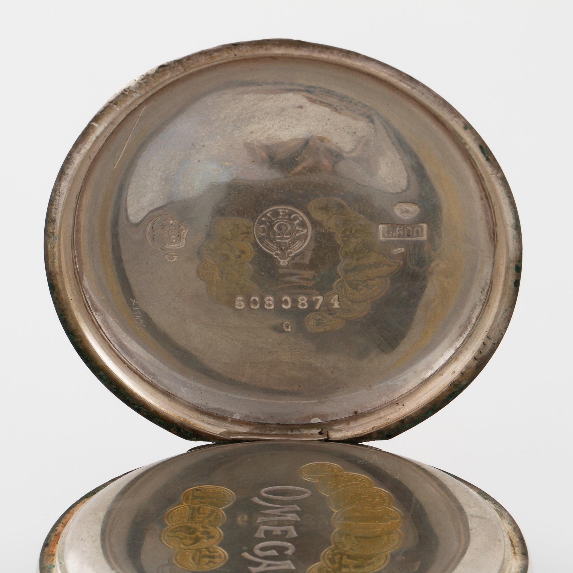 OMEGA, "red twelve", pocket watch, 50,5 mm,