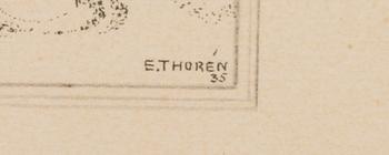 ESAIAS THORÉN, 3 kpl, litografeja, signeerattu ja päivätty E. Thorén 1935-38.
