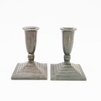 Just Andersen, Candle holders, 2 pairs, Denmark, first half of the 20th century.