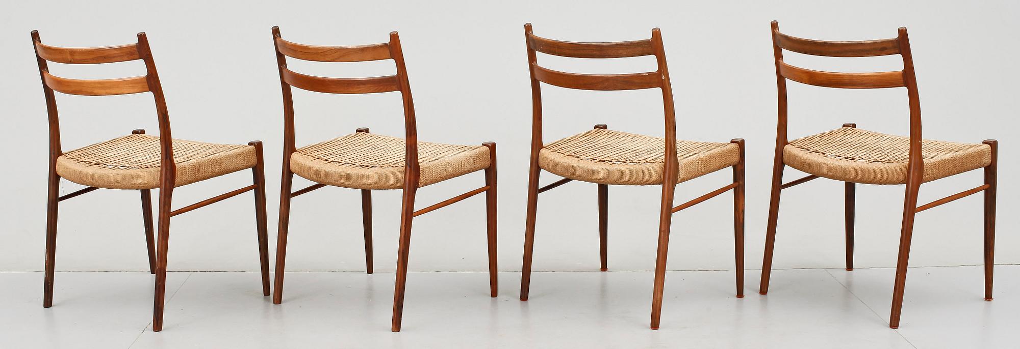 STOLAR, 4st, modell GS, Glyngöre Stolefabrik, Danmark, 1960-tal.