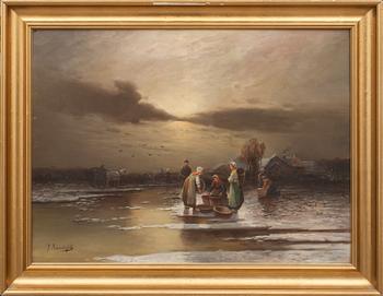 Okänd konstnär, olja på duk. Signerad F. MÜNSTERFELDT. 1800/1900-tal.