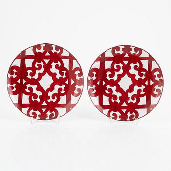 Hermès, assietter, ett par, "Balcon du Guadalquivir".