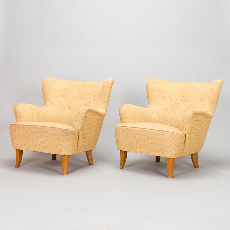 Ilmari Lappalainen, fåtöljer, ett par, "Laila", Asko, Finland 1950-tal.