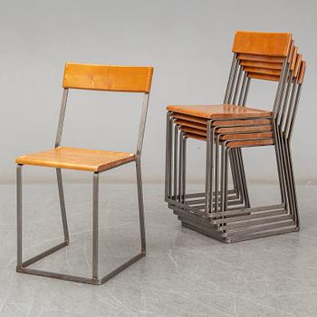 ARTHUR LINDQVIST, six chairs from Grythyttans stålmöbler, first half of the 20th Century.