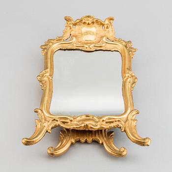 A Swedish Rococo dressing table mirror, second half of the 18th Century.