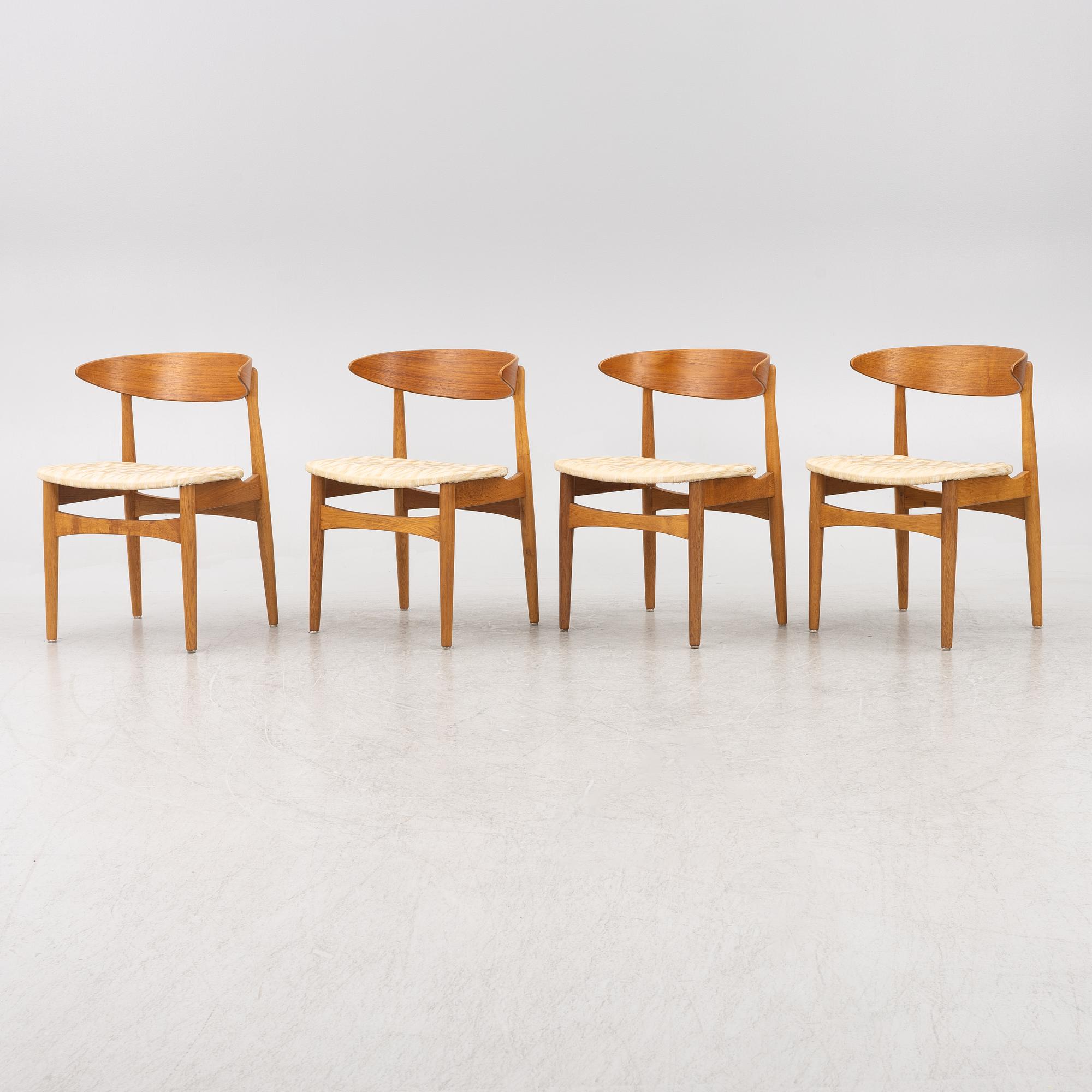 A set of four chairs, Scandinavia, 1950s/60s.