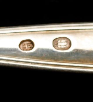 KAFFESKEDAR, 11 st, silver, Danmark, ca 132 g.