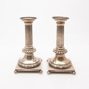 C.G. Hallberg, Ljusstakar, ett par, silver, 1900, Stockholm.