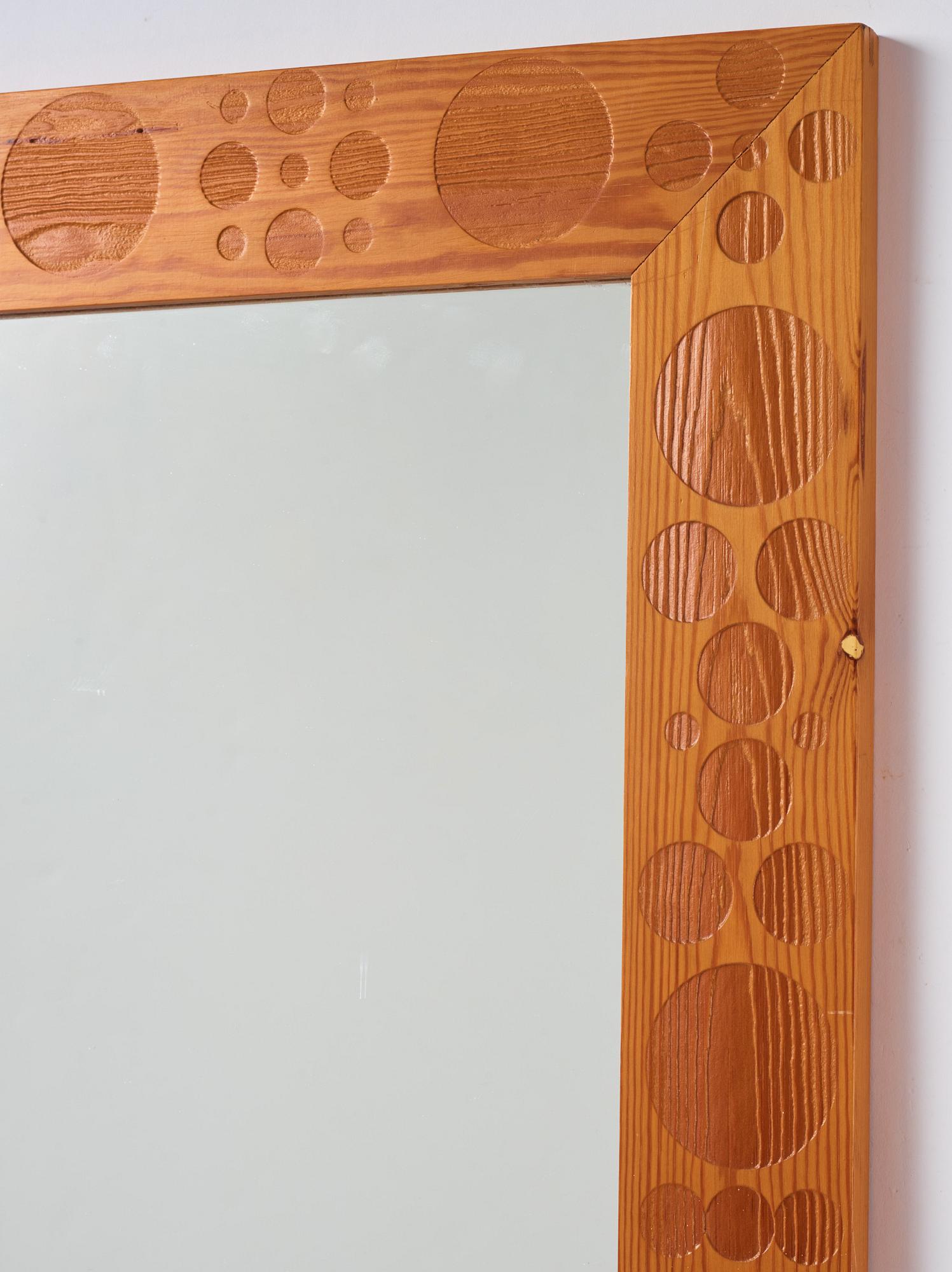 Erik Höglund, a mirror, Eriksmåla Glas, Sweden 1960-70s.