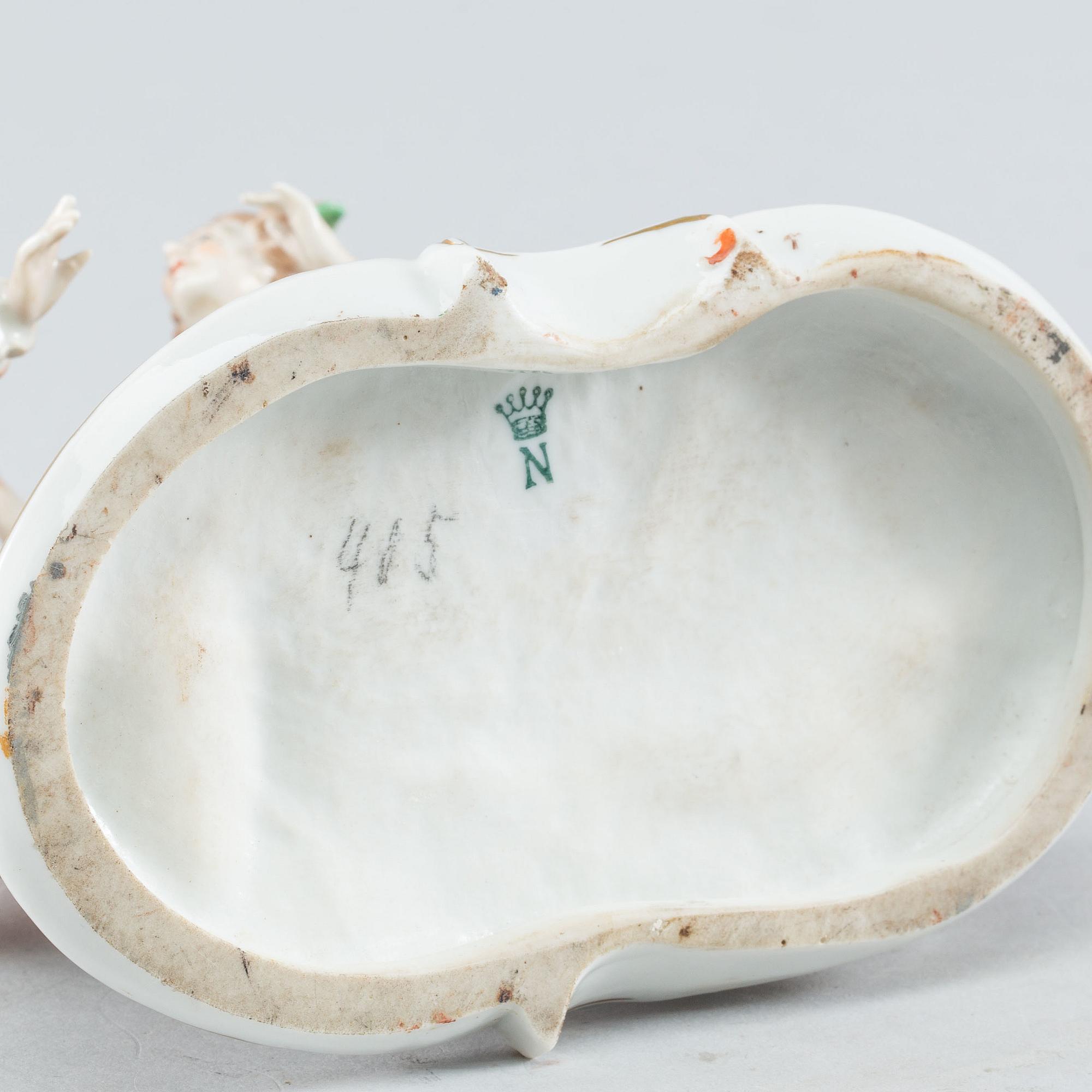 A Rococo style porcelain figure group. First half of the 20th Century.
