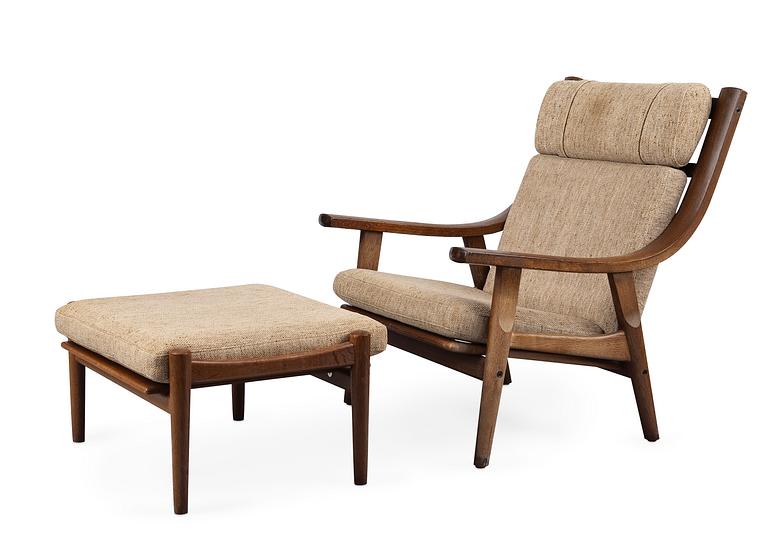 Hans J. Wegner, AN ARMCHAIR AND FOOTSTOOL GE 530.