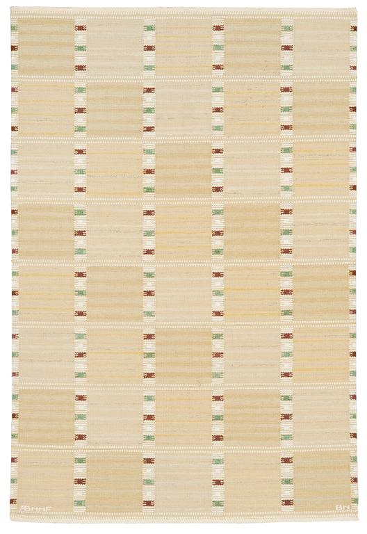 CARPET. "Falurutan gul". Flat weave. 206,5 x 140,5 cm. Signed AB MMF BN.