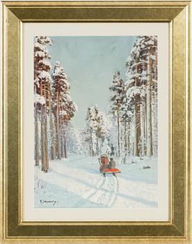 Andrei Afanasevich Jegorov, Winter Landscape with Sled.