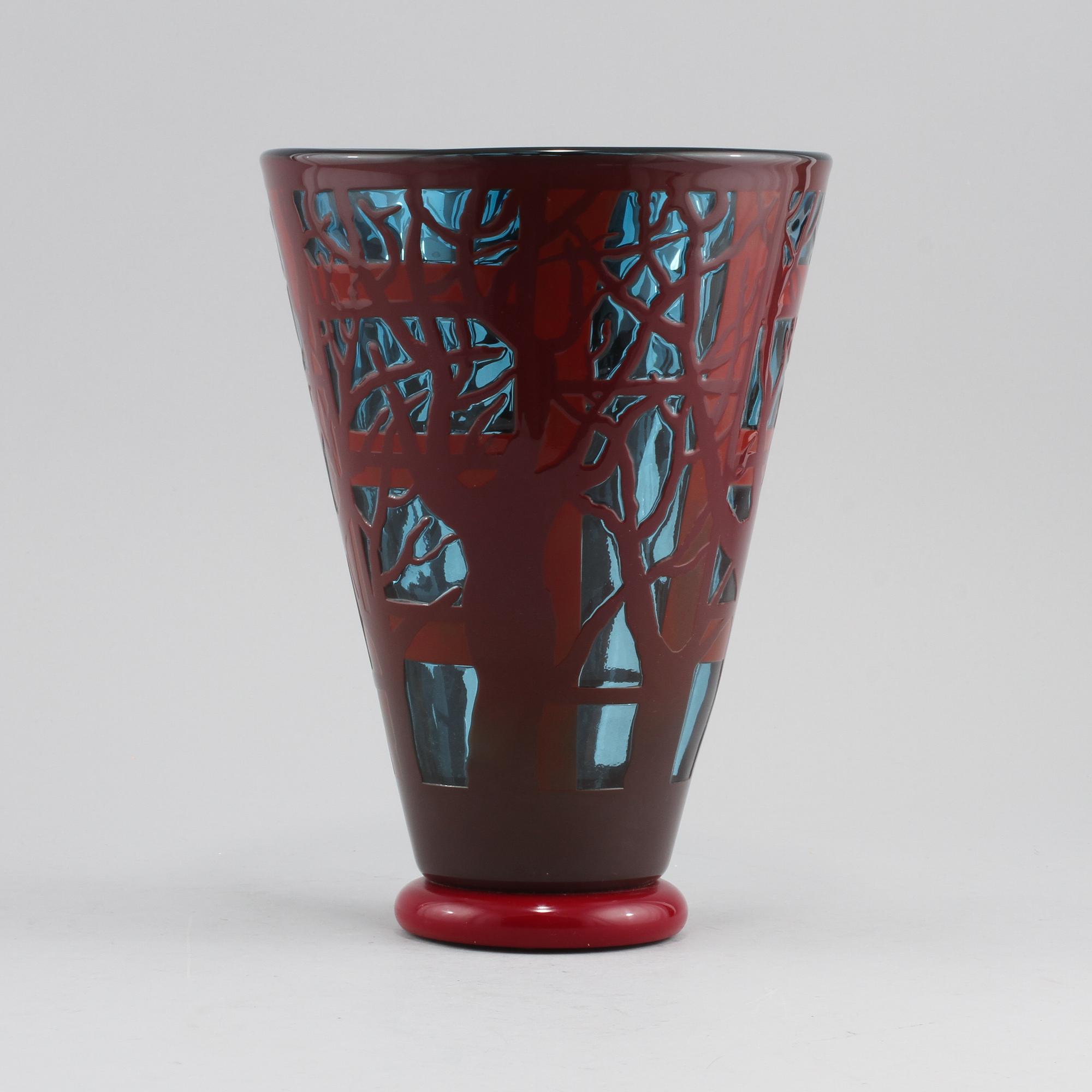 VAS, glas, Helén Krantz, Orrefors, signerad, sent 1900-tal.