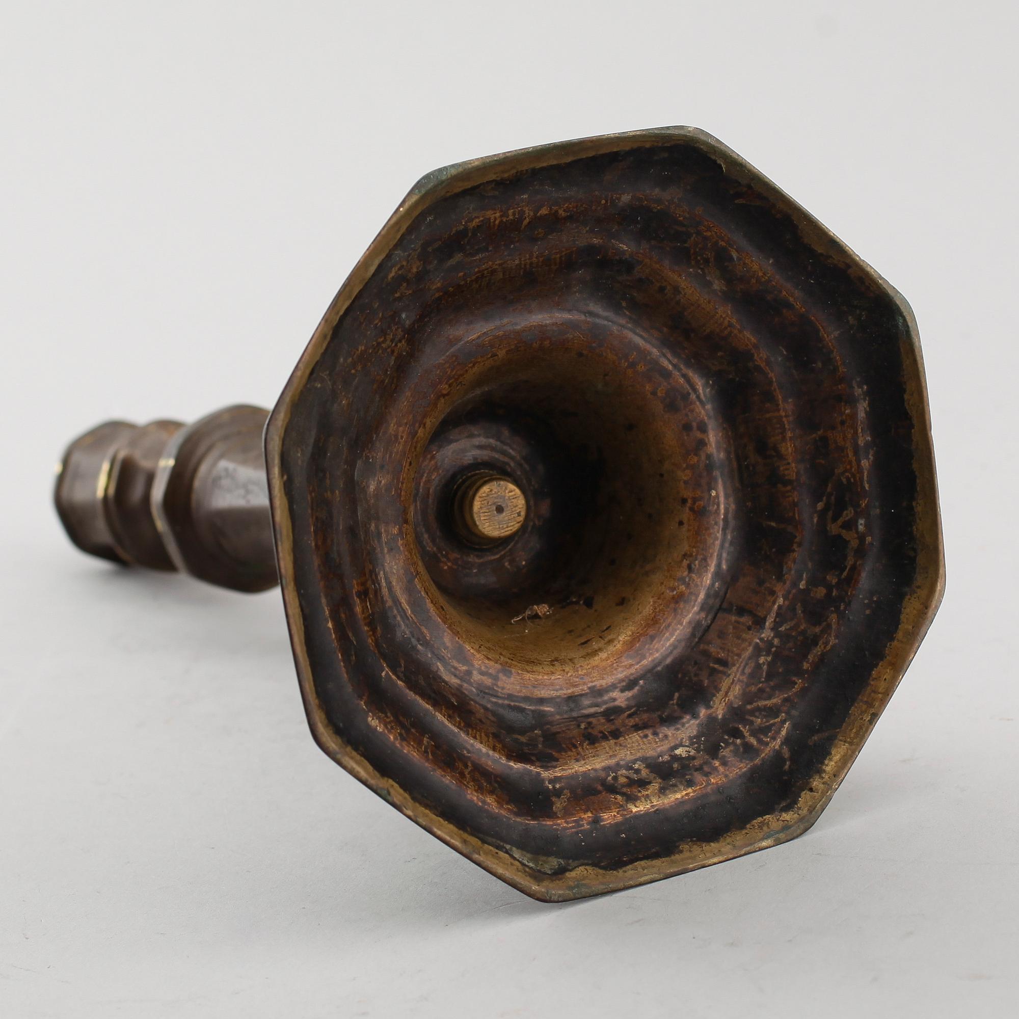 LJUSSTAKE, mässing, barock, 1700-tal.