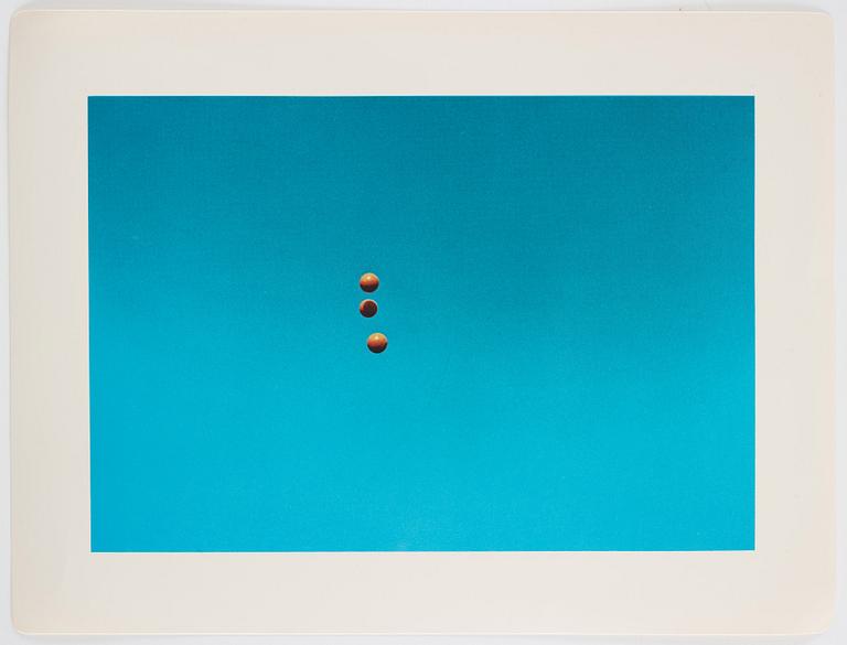 John Baldessari, "Trowing three balls in the air to get a straight line".